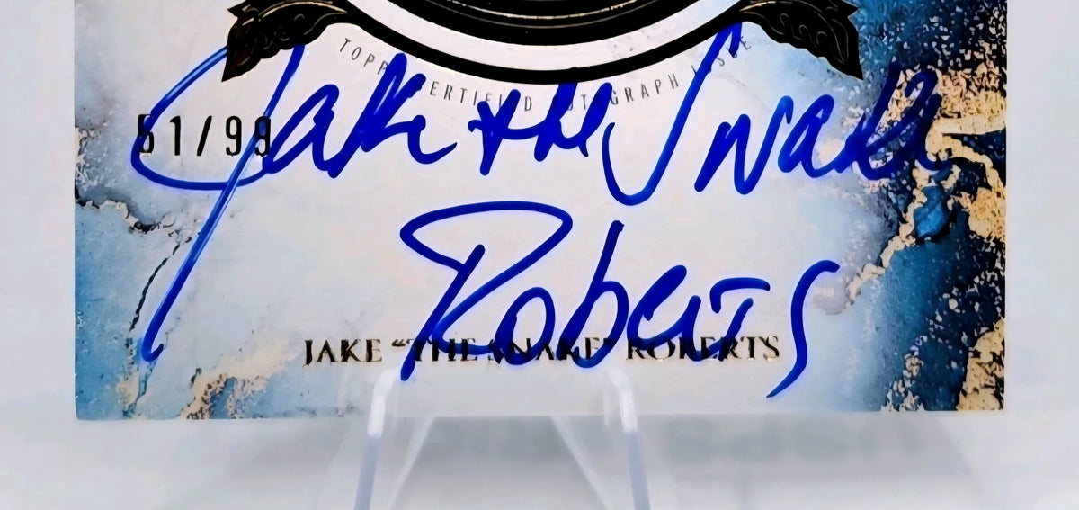 Jake "The Snake Roberts"- 2025 Topps WWE Royalty Gold Hall Autographed & Inscribed 51 of 99 Card
