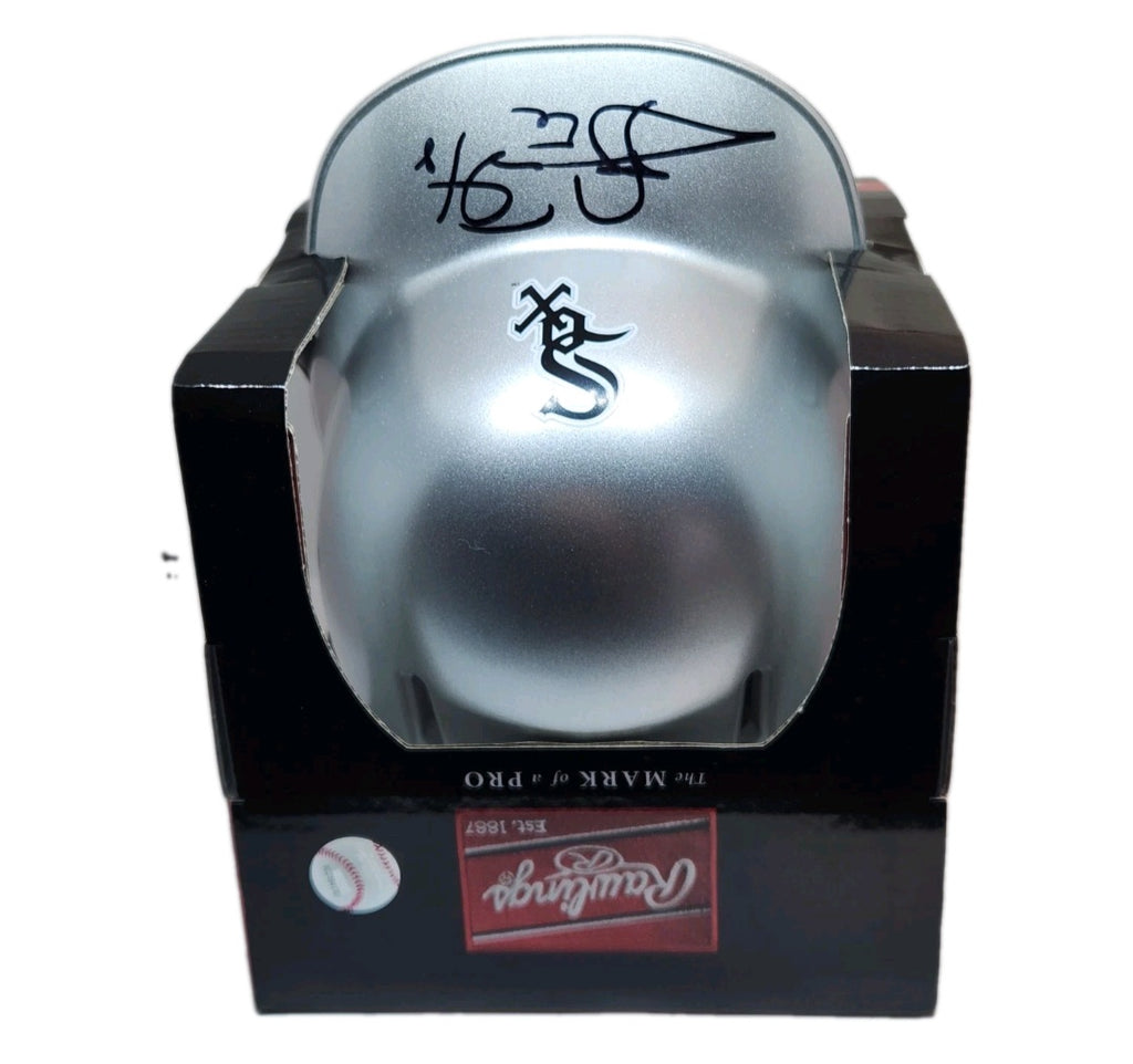 Carl Everett Chicago White Sox Autographed Mini Batting Rawlings Helmet - Leaf