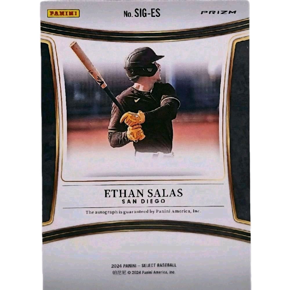 Ethan Salas San Diego Padres 2024 Panini Select Holo Prizm Autograph Card