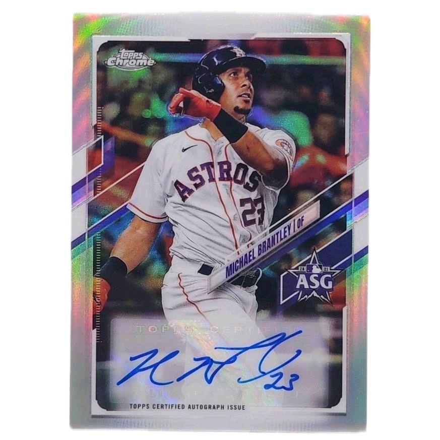 Michael Brantley Houston Astros 2021 TOPPS CHROME "Update ASG" Autograph Silver-Fractor Card