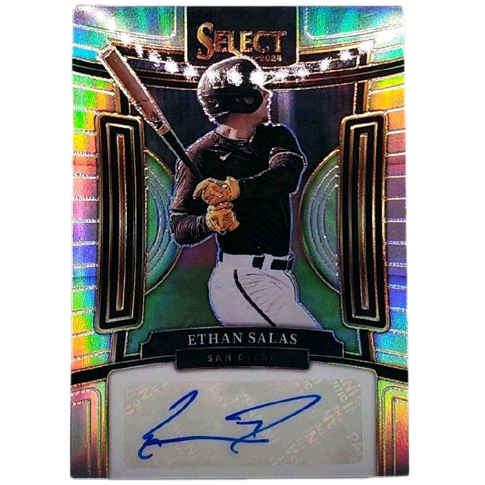 Ethan Salas San Diego Padres 2024 Panini Select Holo Prizm Autograph Card