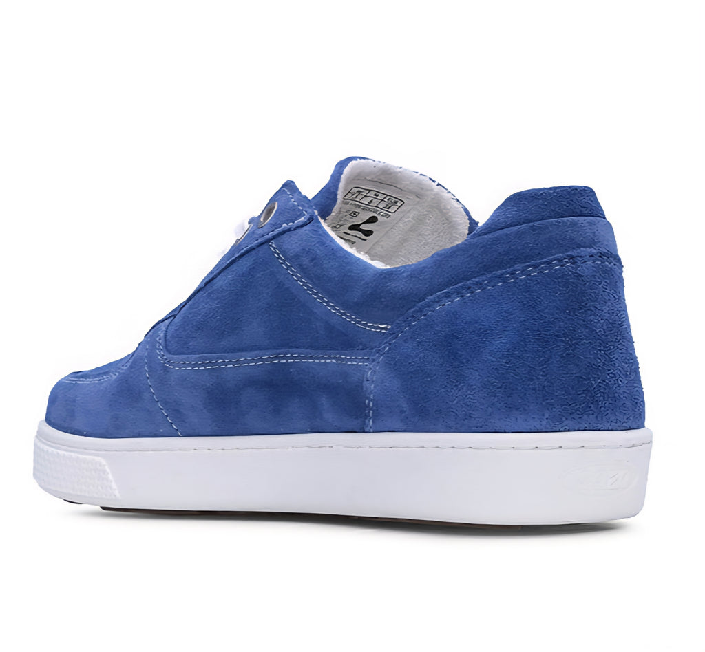 Lazo Women's Hypernova Sneaker Blue Suede Colorway On White Laces and Rubber Sole