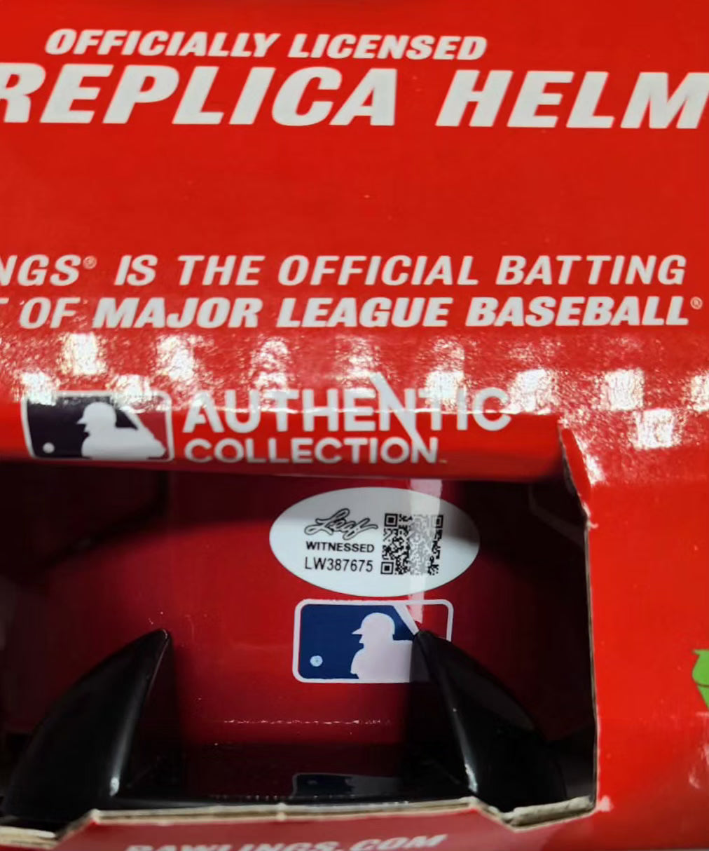 Carl Everett Boston Red Sox Autographed Mini Batting Rawlings Helmet (Leaf Authenticated)