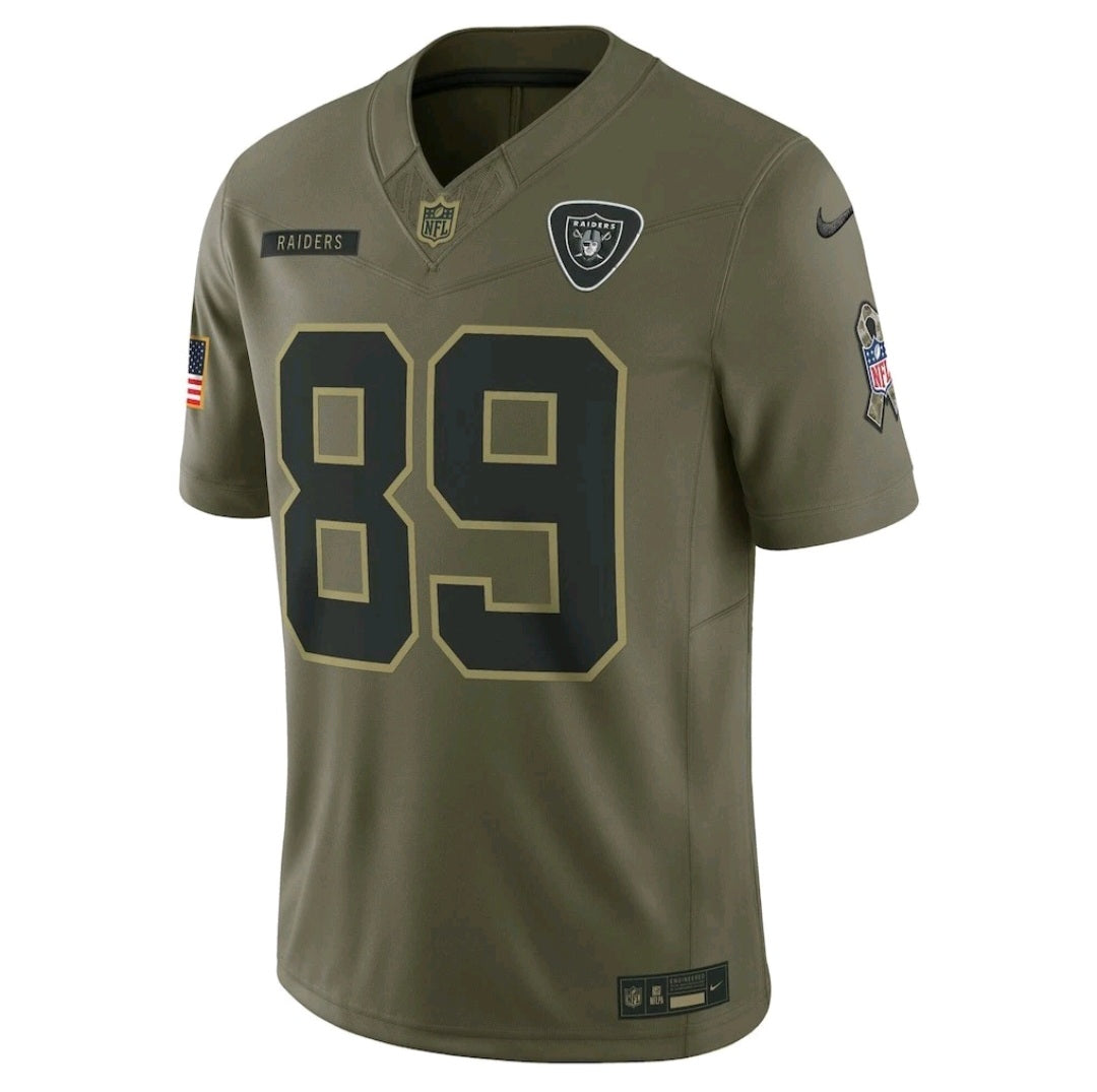Brock Bowers Raiders Nike 2025 Salute to Service Limited Jersey - Olive XXL