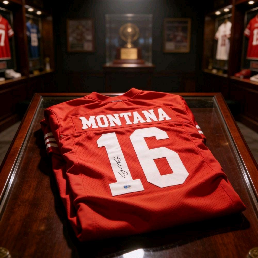 Joe Montana Autographed San Francisco 49ers Fully Stitched Custom Red Jersey (Beckett Authenticated)