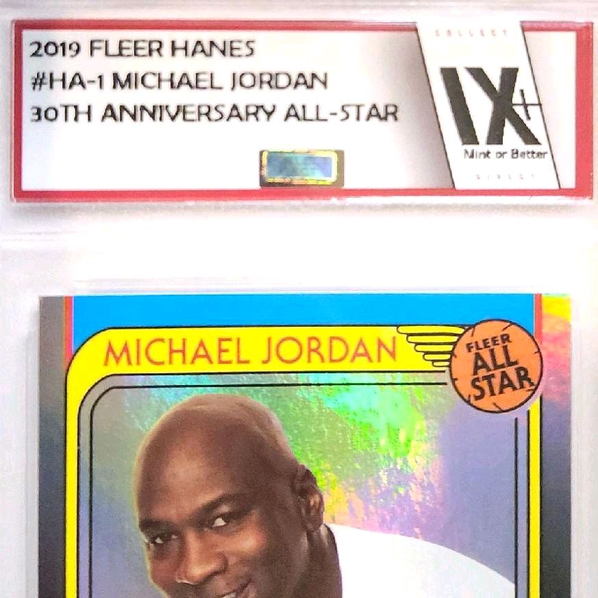 Michael Jordan - (Rare Find!) 2018-19 Fleer Hanes Michael Jordan 30th Anniversary #HA-1 All-Star Foil E1 Card 9+ Mint or Better Card