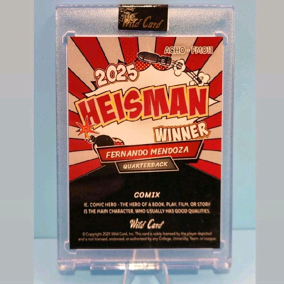 Fernando Mendoza Indiana Hoosiers 2 of 3 - 2025 Wild Card Alumination Comix Football "Boomb Heisman Winner" Holographic Sealed Card