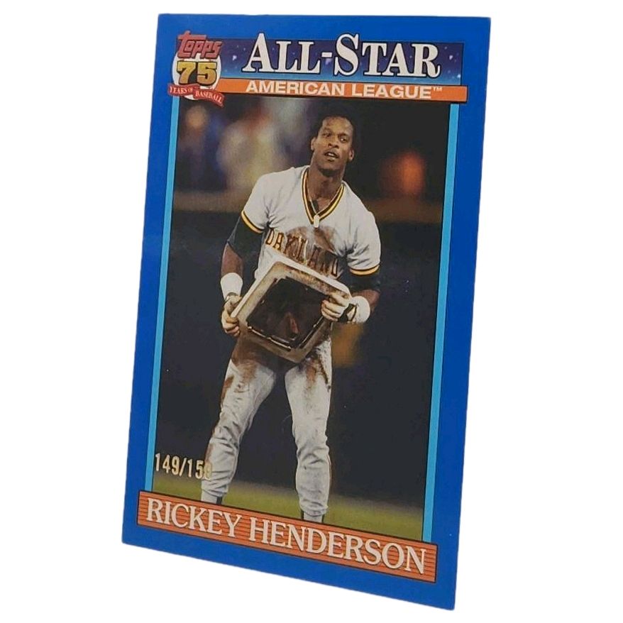 Rickey Henderson Oakland Athletics 2026 Topps All-Star 75 Years Anniversary All Stars Retro Blue Parallel SP 149 of 150 Card