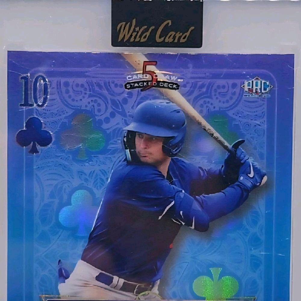 Trey Sweeney Detroit Tigers 2024 Wild Card "5 Stacked Deck" PRC Blue Foil Ace of Club (case hit) Autographed 1 of 2 Rookie Card