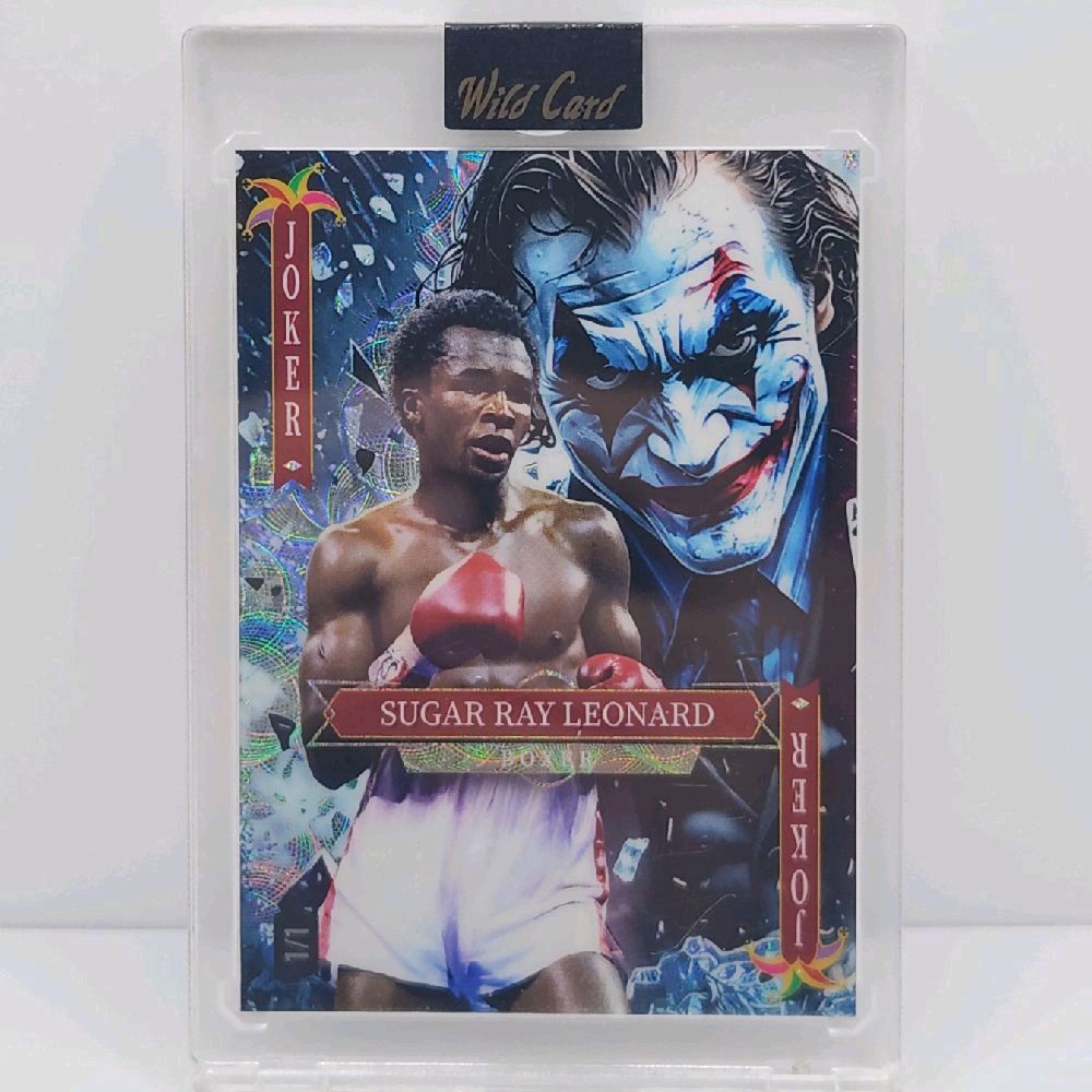 Sugar Ray Leonard 1 of 1 - 2025 Wild Card Joker Wild "Lazer Prismatic" Case Hit Sealed Card