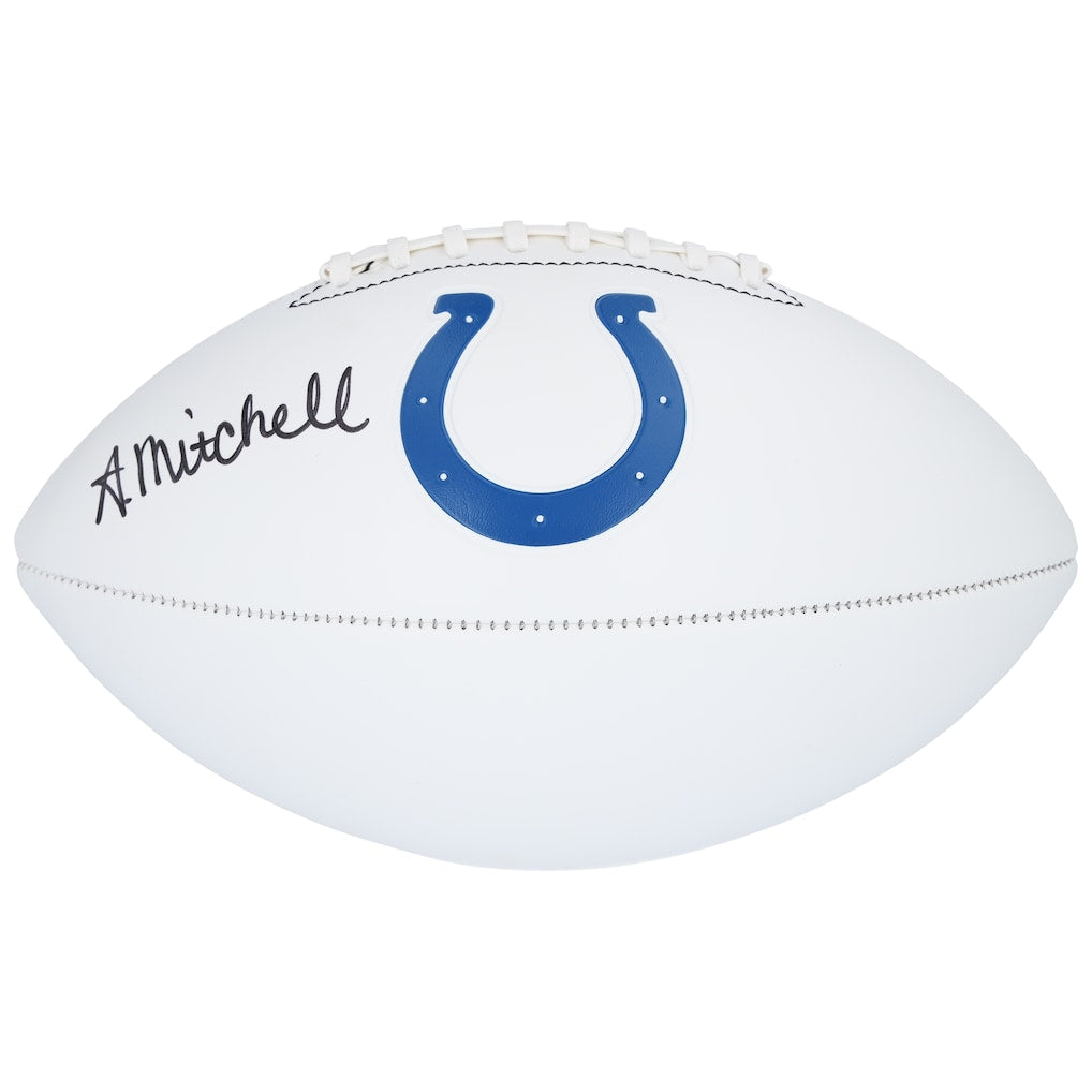Adonai Mitchell Autographed Indianapolis Colts Franklin White Panel Football Fanatics Authenticated