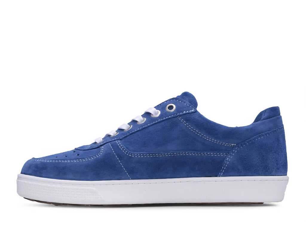 Lazo Women's Hypernova Sneaker Blue Suede Colorway On White Laces and Rubber Sole
