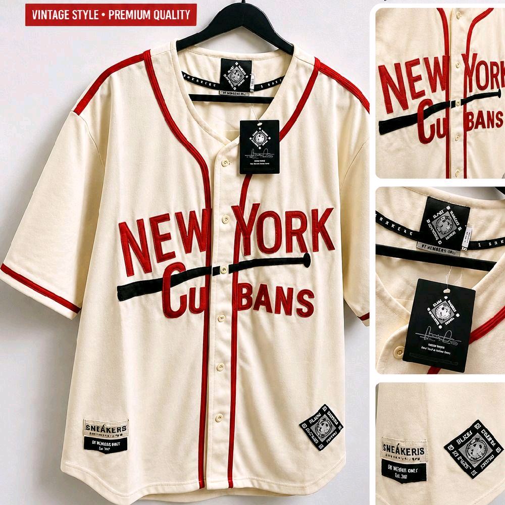 New York Cubans - Minnie Minoso #9 Authentic Black Diamond Barrier Breakers 1949 Vintage Jersey