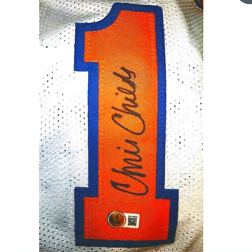 Chris Childs New York Knicks Beckett Autographed Fully Stitched Custom White Jersey Beckett Authenticated