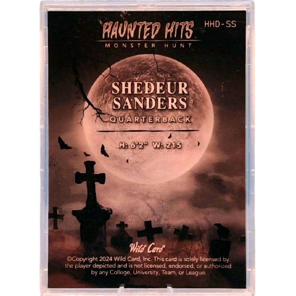 Shedeur Sanders Colorado Boulder - 2024 Wild Card Haunted Hits "Monster Hunt" Black & White Cracked Ice 1 of 5 Rookie Card