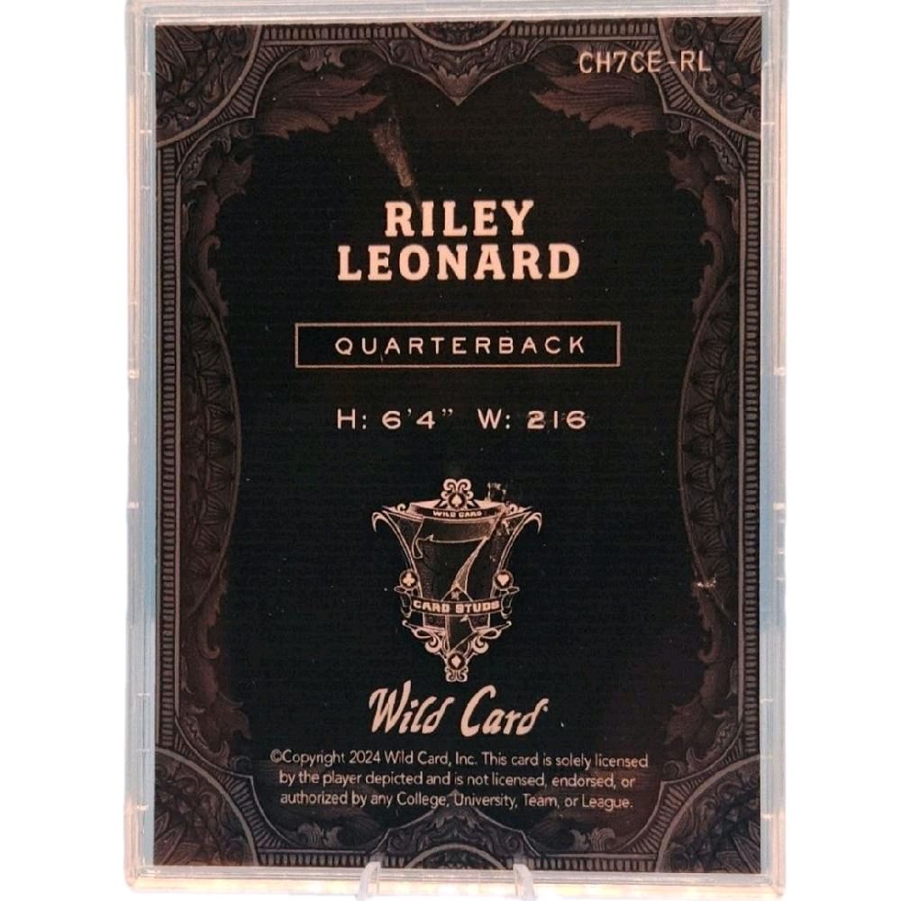 Riley Leonard Notre Dame - 2024 Wild Card "7 Card Studs Heart" 3 of 3 Green Prizm PRC Rookie Card