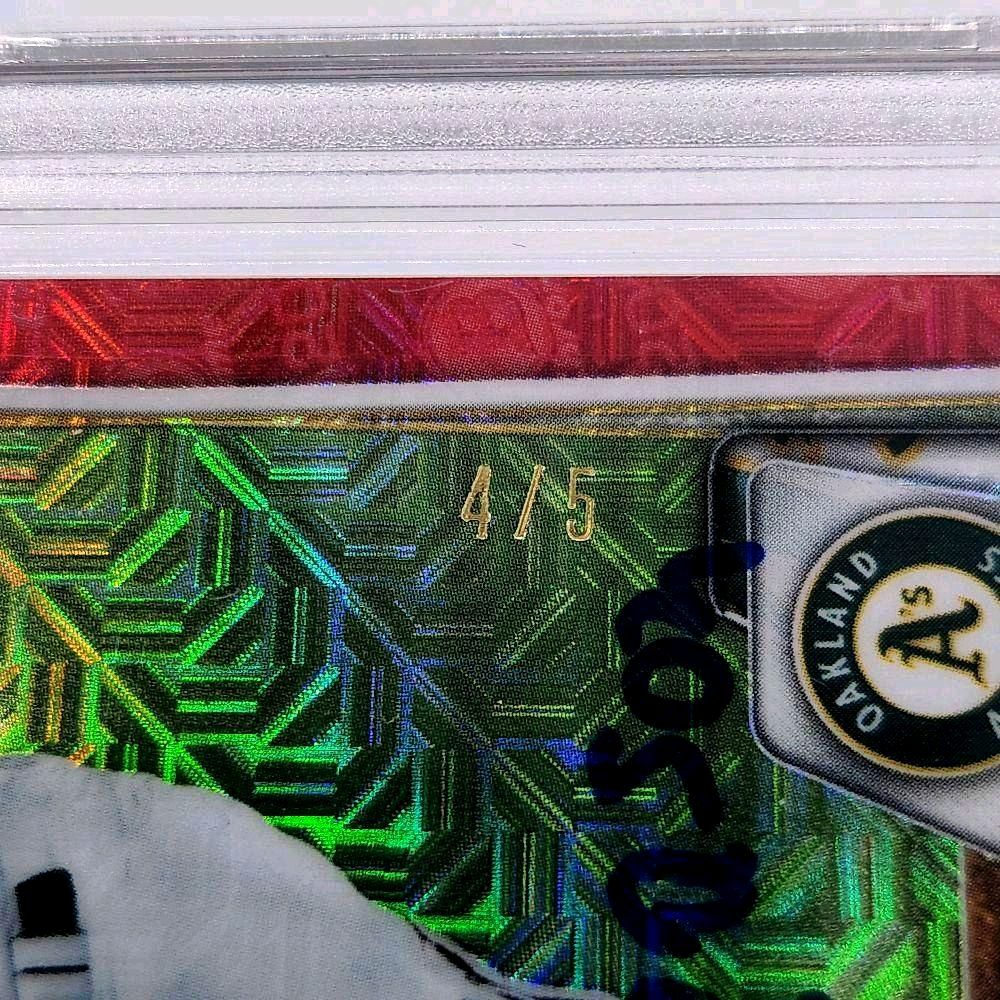 Robert Puason OaklandAthletics 2020 Bowman Chrome Mega Box Prospect Red Mojo Refractor 4 of 5 SSP Authentic Autograph Rookie Card - Beckett Authenticated (Extremely rare print!)