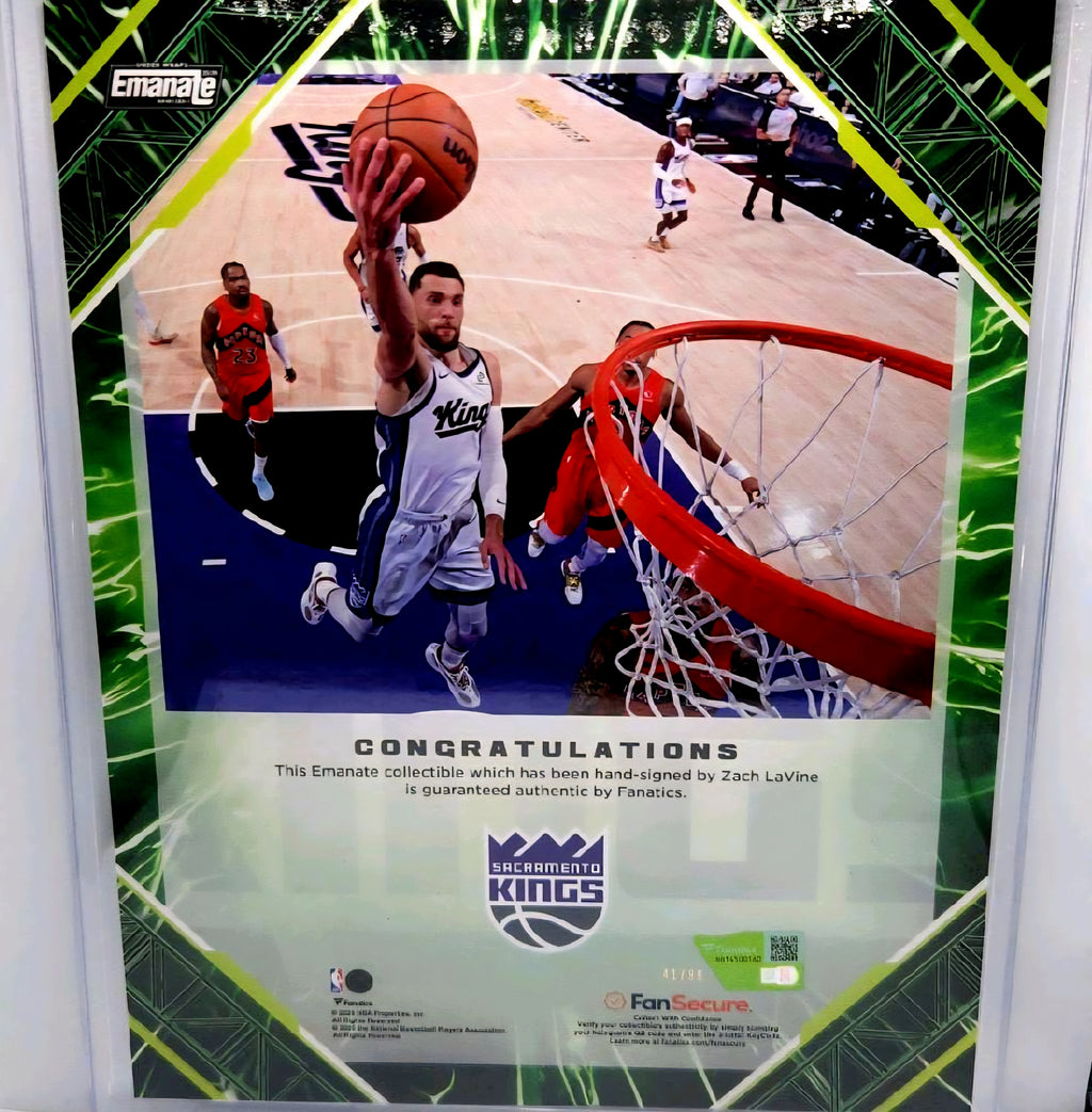 Zach Lavine Sacramento Kings Autographed 2025-2026 Green Emanate Collectible 8" X 10" Photo - Limited Edition 41 of 99