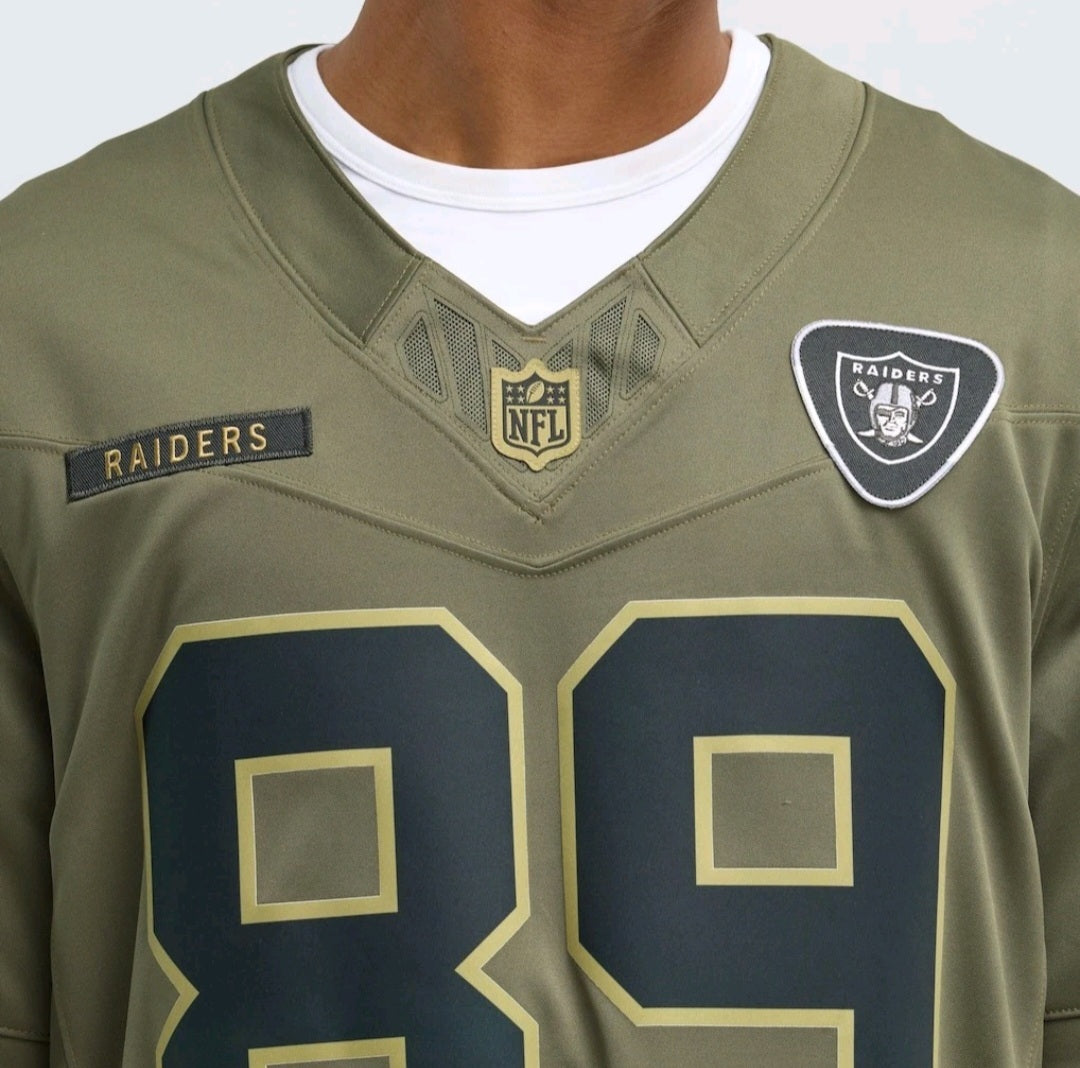 Brock Bowers Raiders Nike 2025 Salute to Service Limited Jersey - Olive XXL