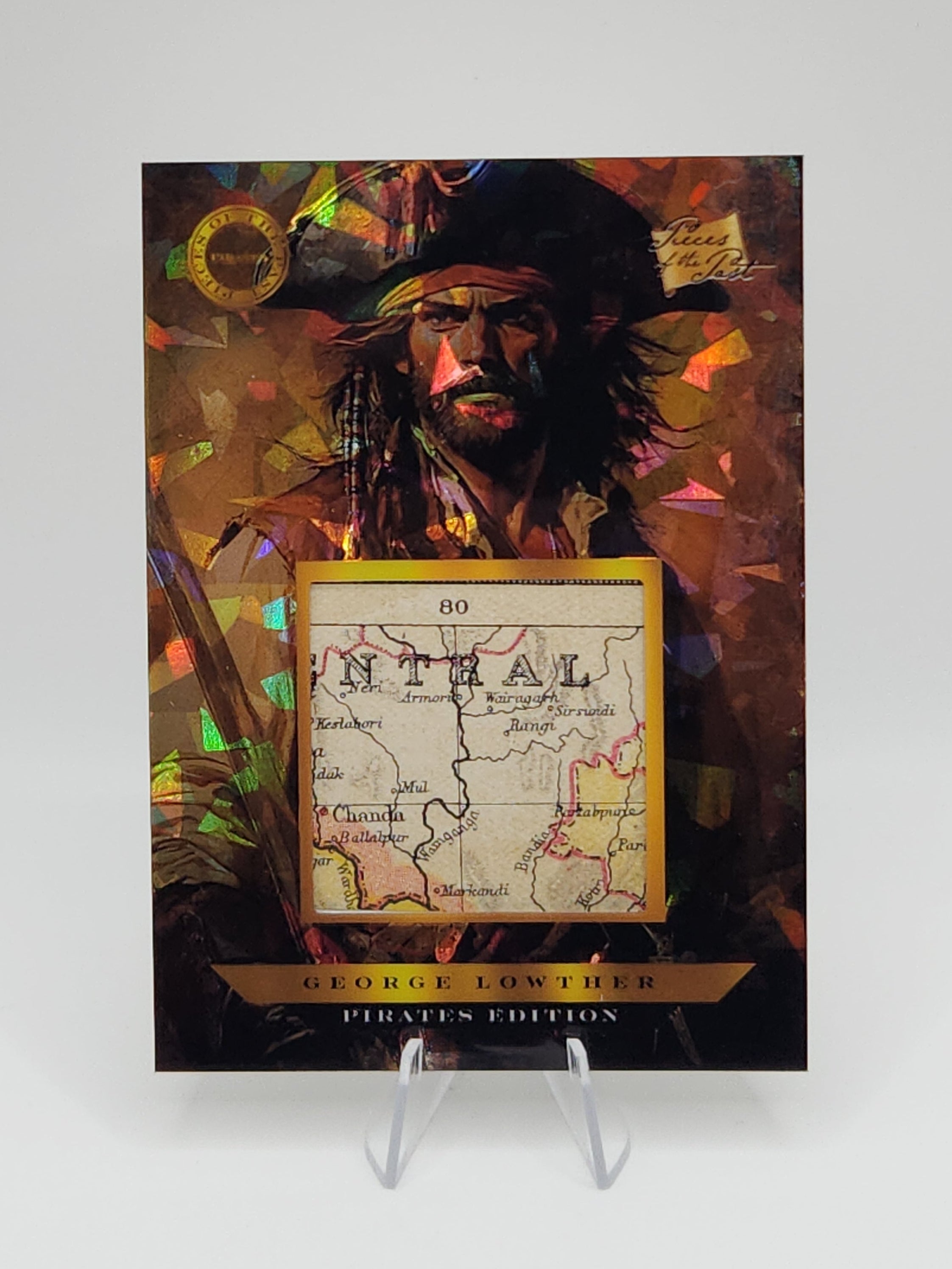 The 2025 Pieces of the Past Pirates Edition Cracked Ice George Lowther Authentic Map Relic card