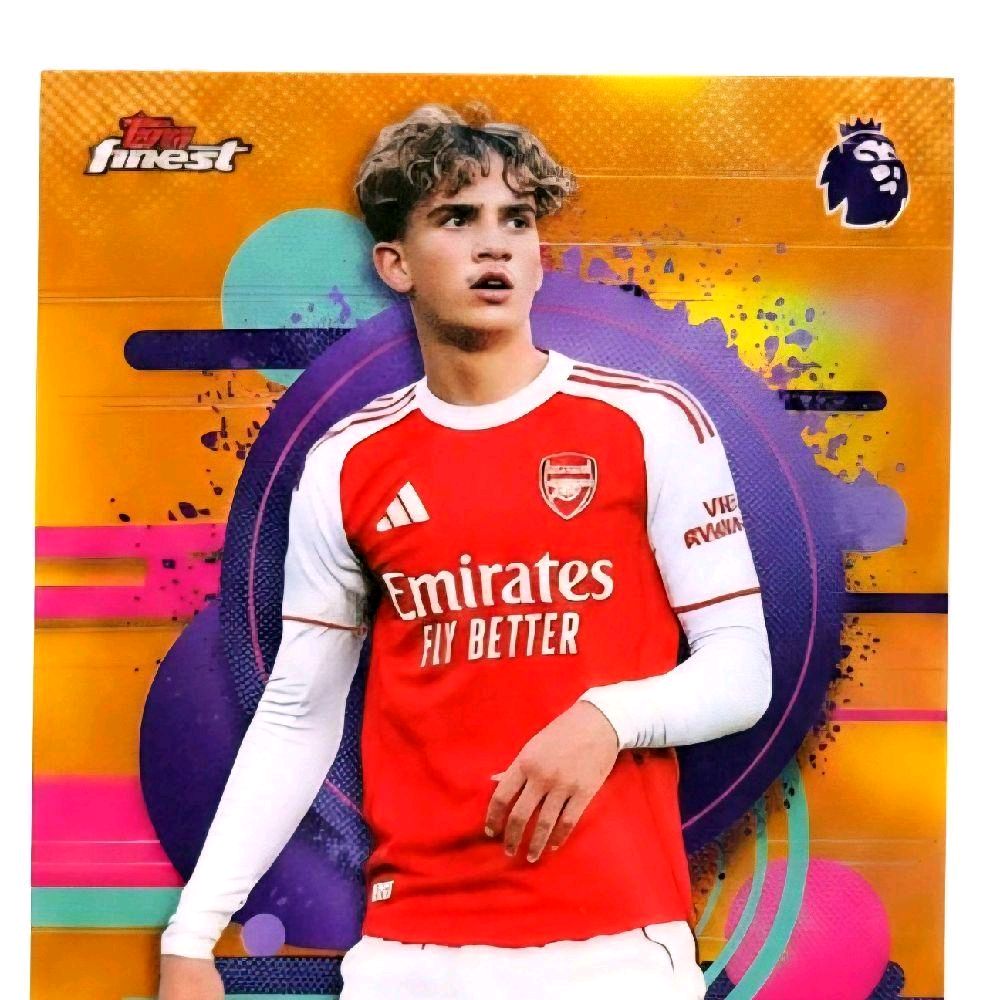 Max Dowman Arsenal FC 2025-26 Topps Finest Premier League "Orange Refractor" Parallel (Ultra Rare Numbered To Only 5 of 20) Card