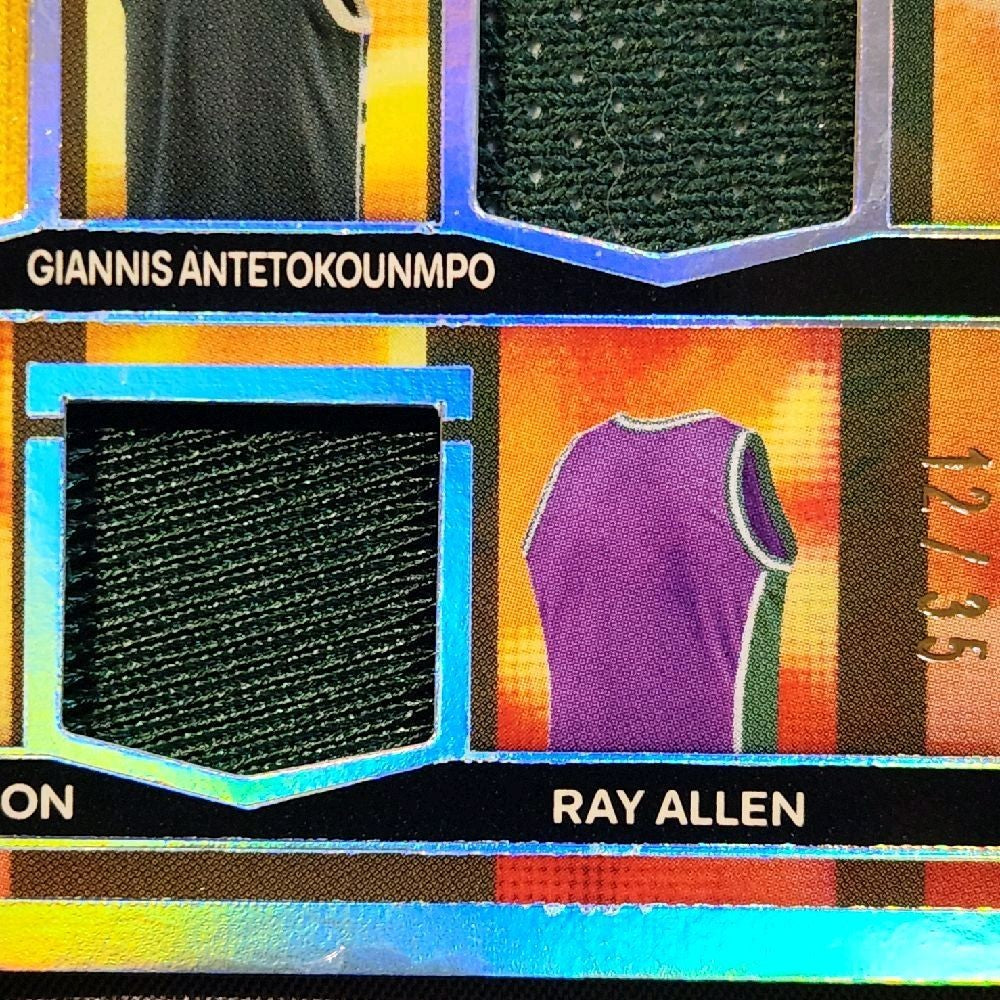 Giannis / Abdul-Jabbar / Robinson / Allen 2025 Leaf Glory Of The Game "The Franchise 4" 12/35 Quad Game-Worn Jersey Card