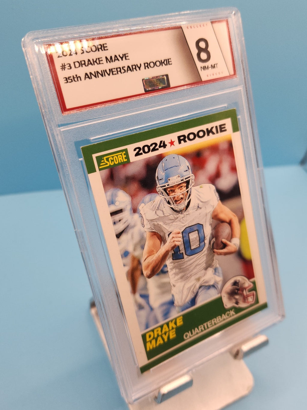 Drake Maye 2024 Panini Score Football Rookie Card #3 Mint 8 Slab