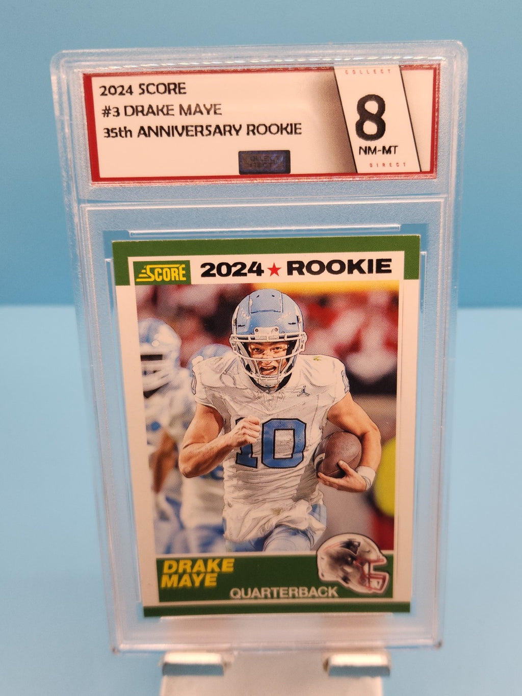 Drake Maye 2024 Panini Score Football Rookie Card #3 Mint 8 Slab
