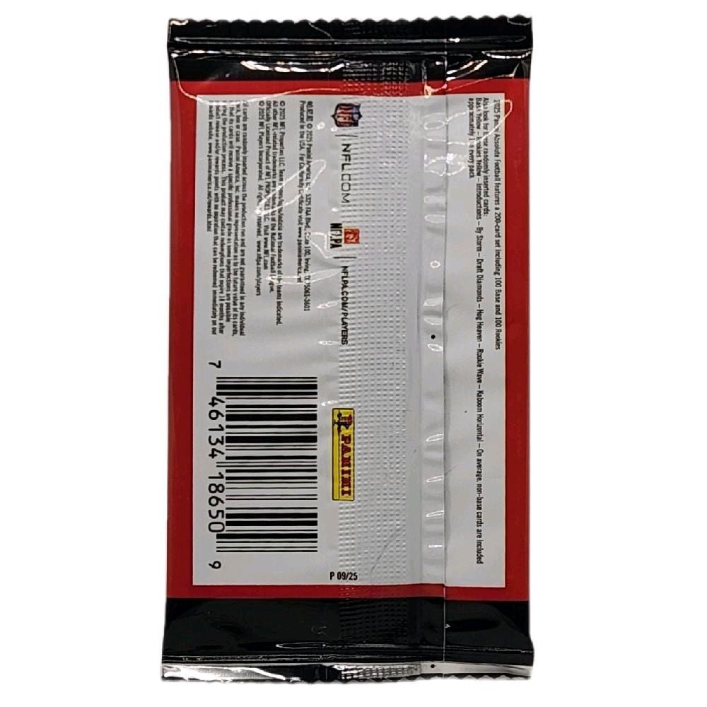 2025 Panini Absolute NFL Football Gravity Feed Pack - (5 Trading Cards Per Pack,
