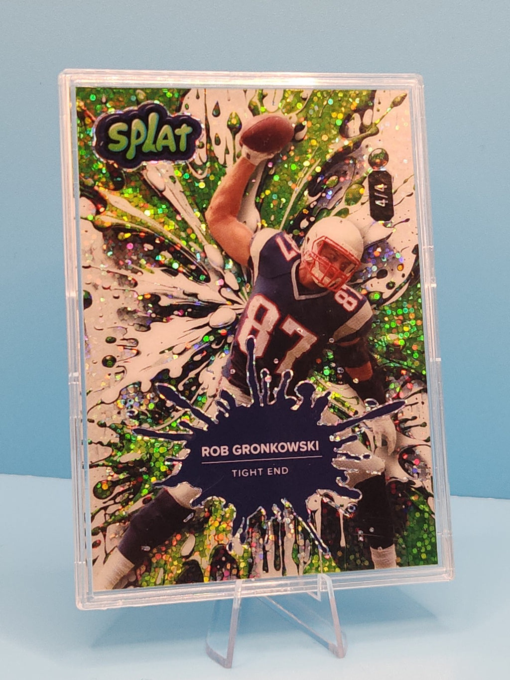 Rob Gronkowski 2025 WC "Splat" Green Glitter Splash Card Limited to 4/4 Made