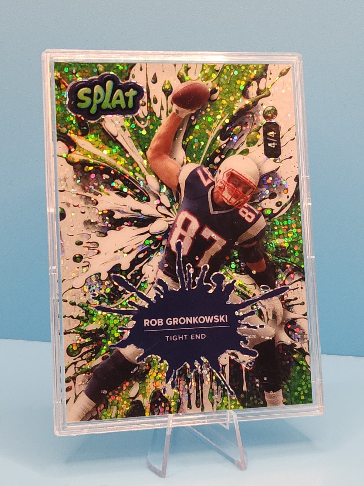 Rob Gronkowski 2025 WC "Splat" Green Glitter Splash Card Limited to 4/4 Made