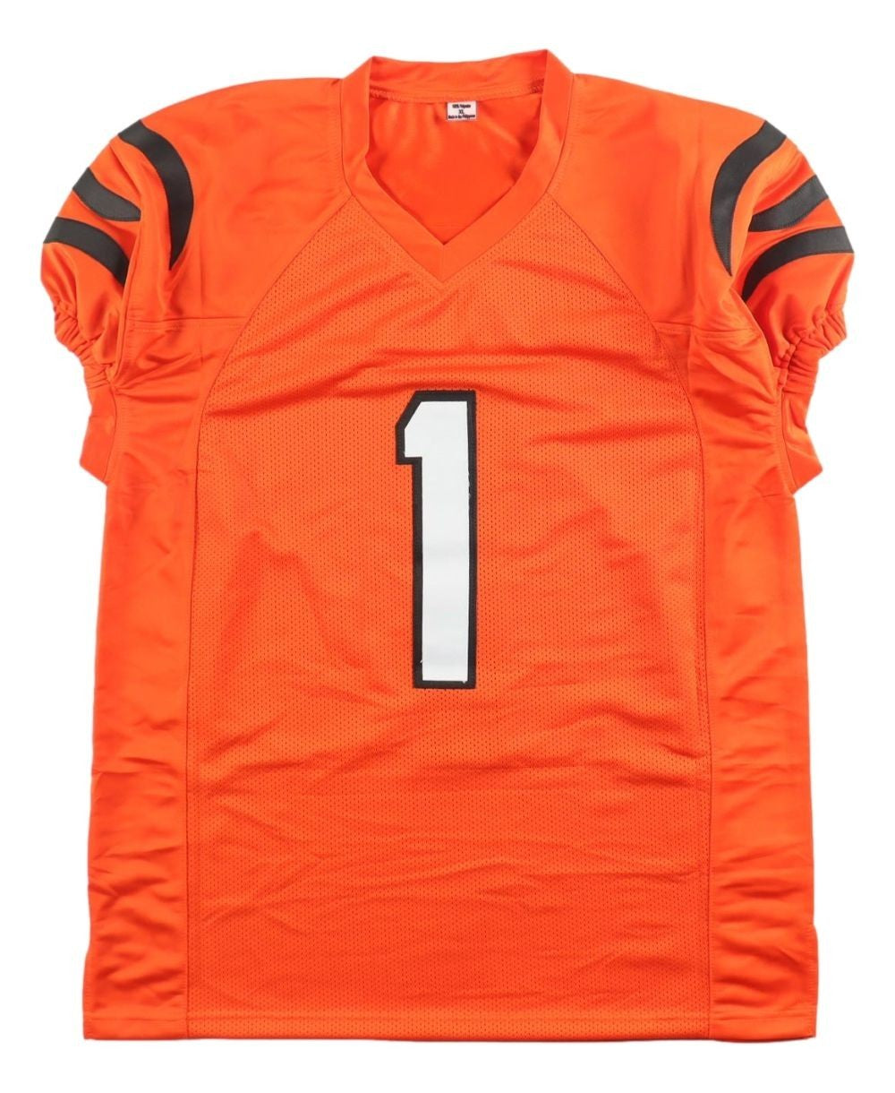 Ja'Marr Chase Bengals Signed Orange Pro-Cut Football Jersey (BAS) Hologram Sz XL