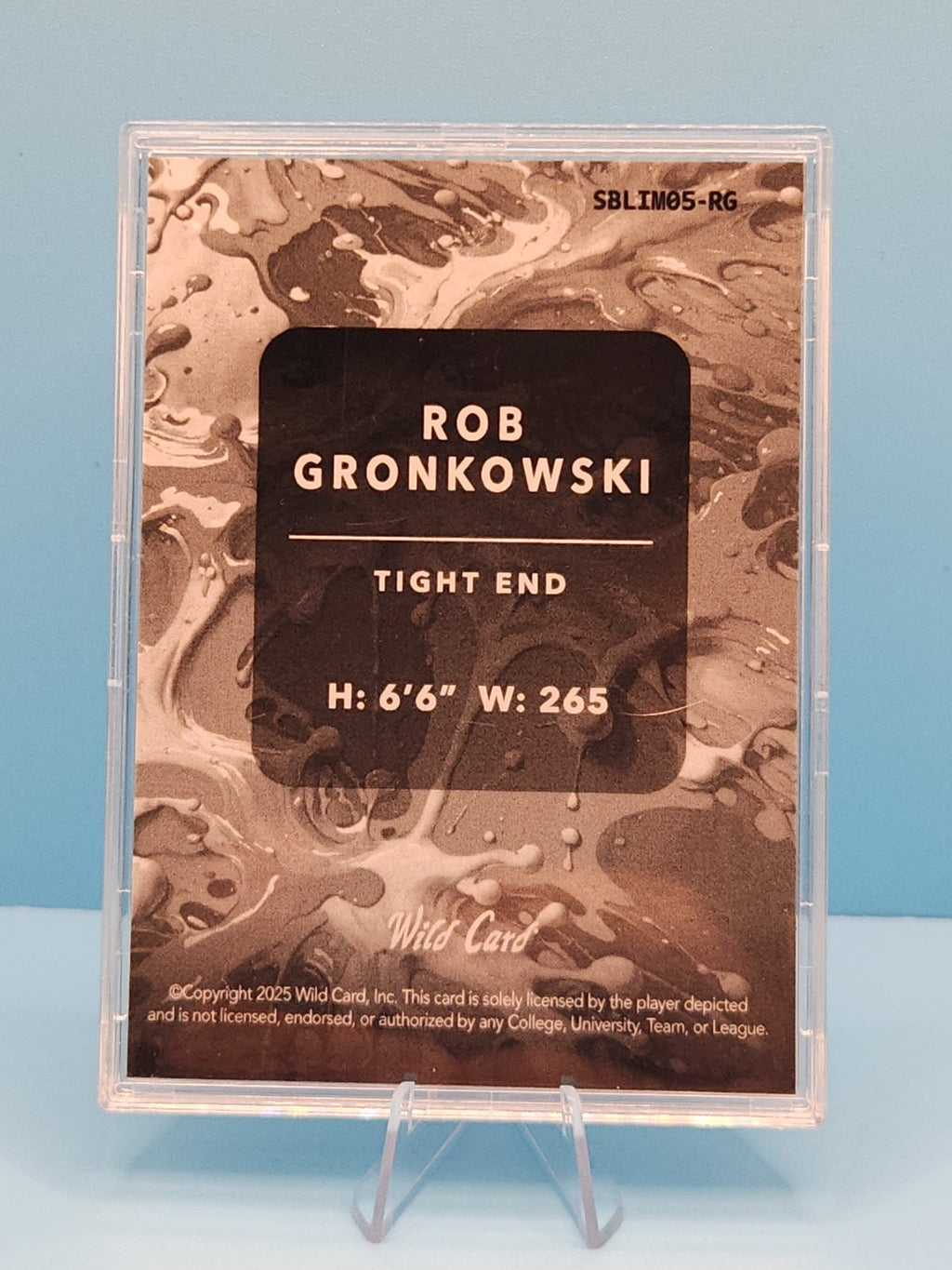 Rob Gronkowski 2025 WC "Splat" Green Glitter Splash Card Limited to 4/4 Made