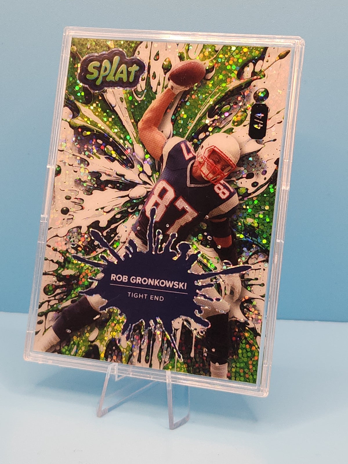 Rob Gronkowski 2025 WC "Splat" Green Glitter Splash Card Limited to 4/4 Made