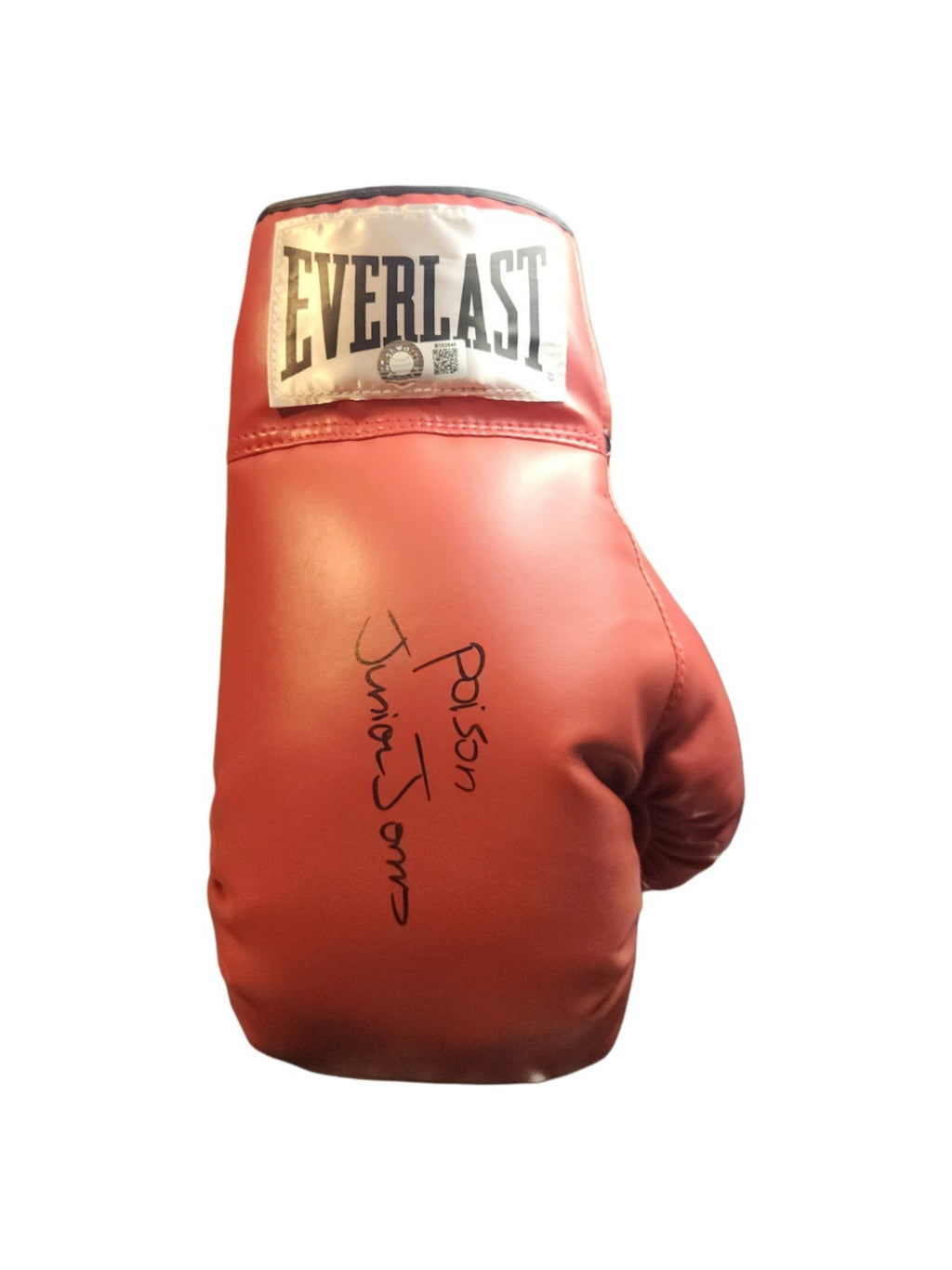 Junior Jones The "Poison" Autographed / Signed Red Everlast Boxing Glove (Schwartz Certificatified)
