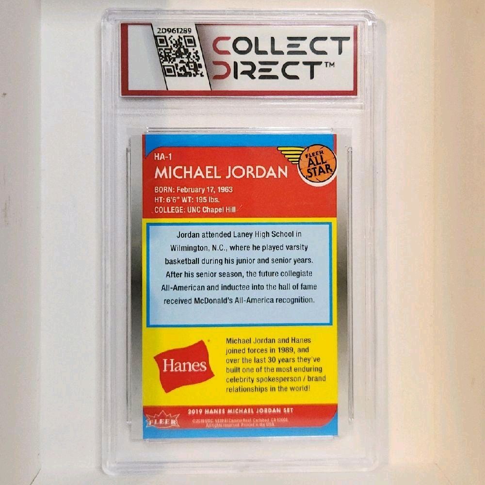 Michael Jordan (Rare Find!)- 2018-19 Fleer Hanes Michael Jordan 30th Anniversary #HA-1 All-Star Foil E1 Card