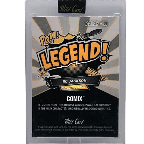 Bo Jackson Oakland Raiders - 2025 Wild Card Comix Holographic "Pow Legend Wham!" 1 of 1 Sealed Card