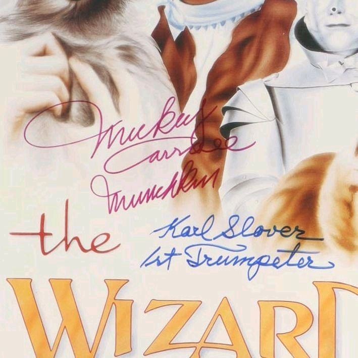 Legendary Musical Fantasy 1939 Film "The Wizard of Oz" 16"x24" Poster Signed & Inscribed By 4 Cast Members Mickey Carroll / Jerry Maren / Karl Slover / Donna Stewart Hardway (JSA)