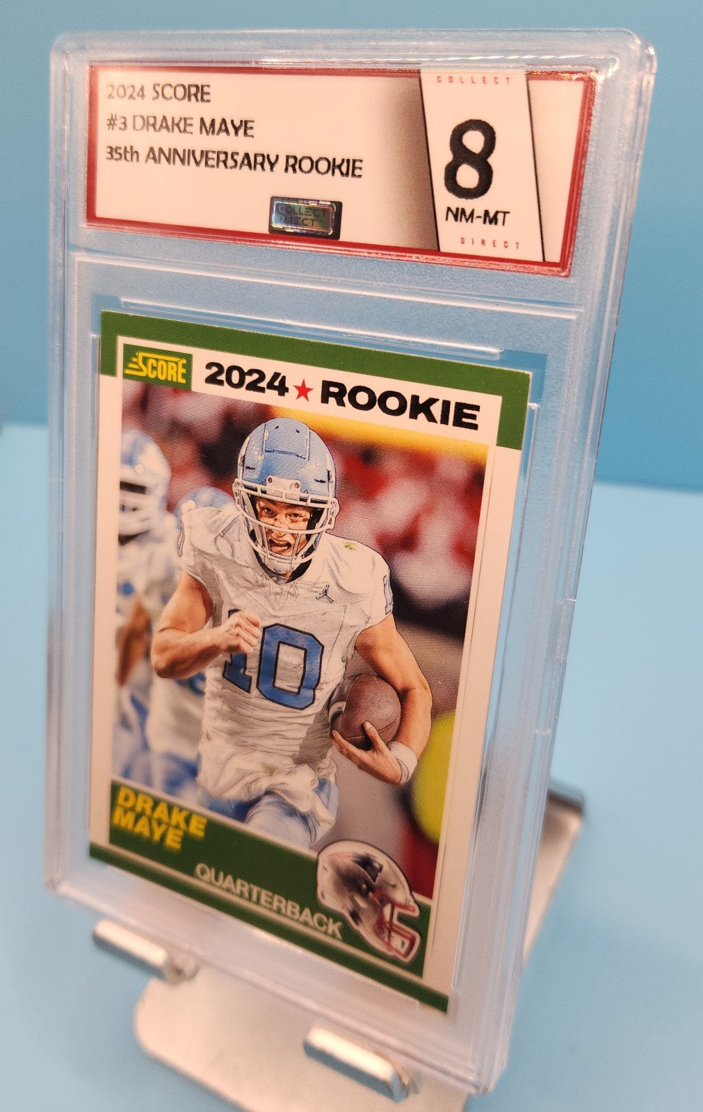 Drake Maye 2024 Panini Score Football Rookie Card #3 Mint 8 Slab