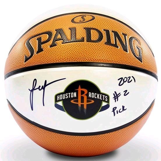 Jalen Green Houston Rockets Autographed / Signed / Inscribed "2021 #2 Pick" NBA Official White Panel Full Size Spalding Basketball (Fanatics)