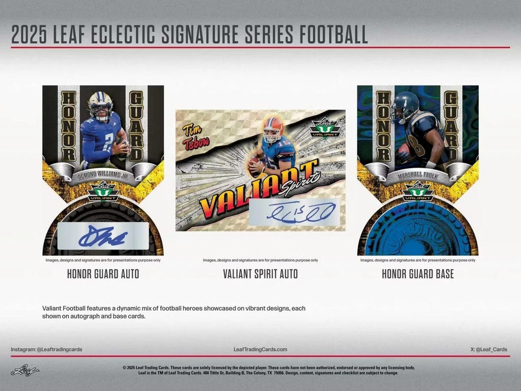 2025 Leaf Eclectic Signature Series Football Mythical 1 of 1 Proof Card Pack (1 Card per sealed pack)