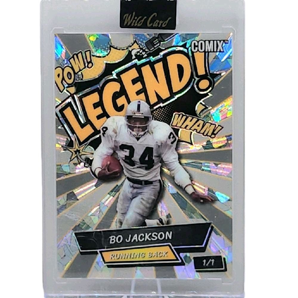 Bo Jackson Oakland Raiders - 2025 Wild Card Comix Holographic "Pow Legend Wham!" 1 of 1 Sealed Card
