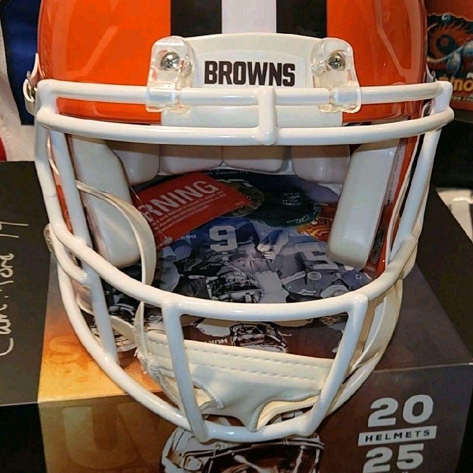Myles Garrett All-Pro Defensive End Cleveland Browns Autographed Full-Size Authentic Riddell On-Field Speed Helmet (Fanatics Authenticated) - Not a low quality knockout Helmet!