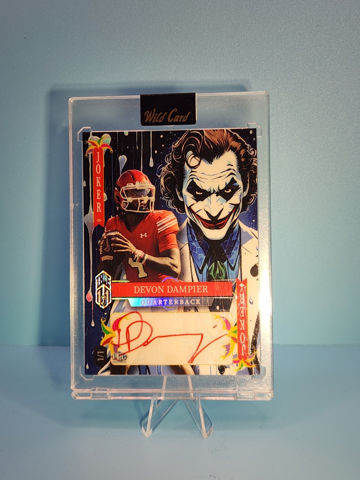 Devon Dampier Autographed 2025 Wild Card "Joker's Wild" (True 1/1 Case Hit) Card