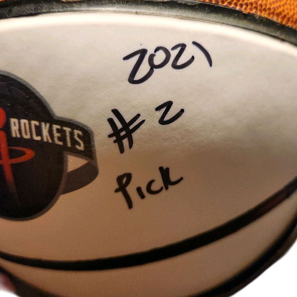 Jalen Green Houston Rockets Autographed / Signed / Inscribed "2021 #2 Pick" NBA Official White Panel Full Size Spalding Basketball (Fanatics)