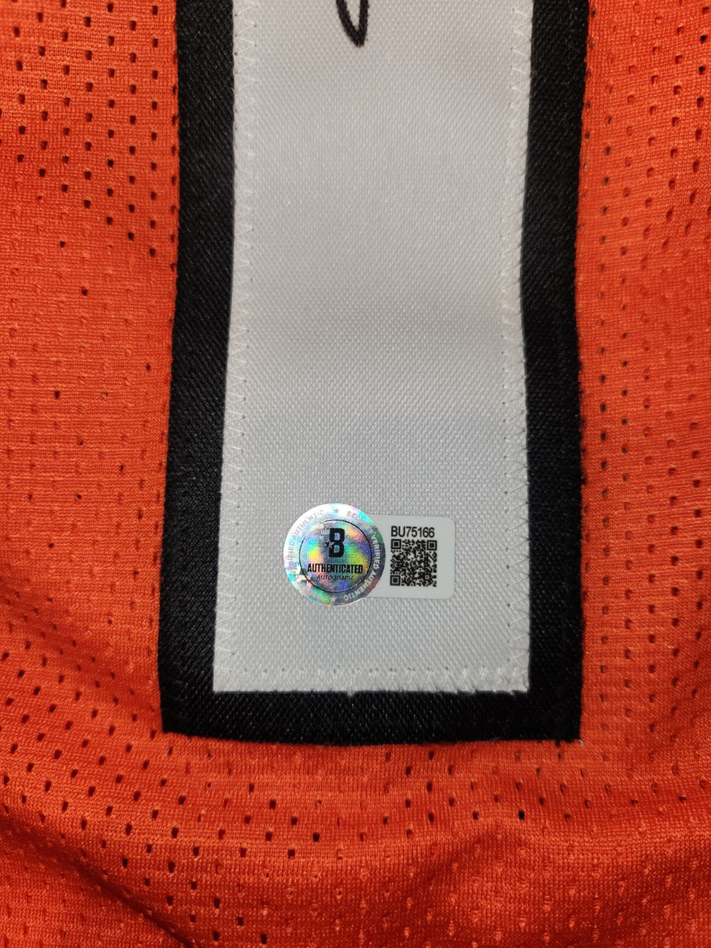 Ja'Marr Chase Bengals Signed Orange Pro-Cut Football Jersey (BAS) Hologram Sz XL