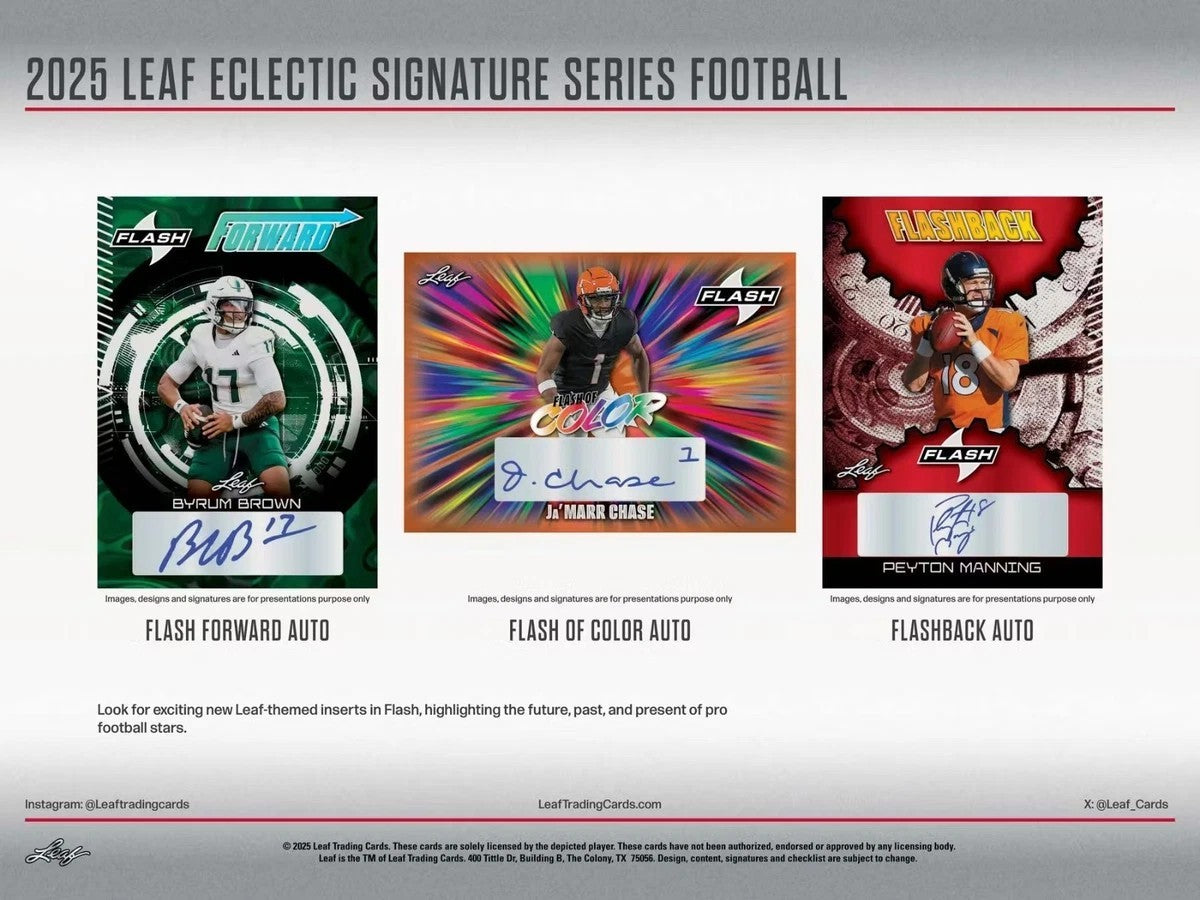 2025 Leaf Eclectic Signature Series Football Mythical 1 of 1 Proof Card Pack (1 Card per sealed pack)