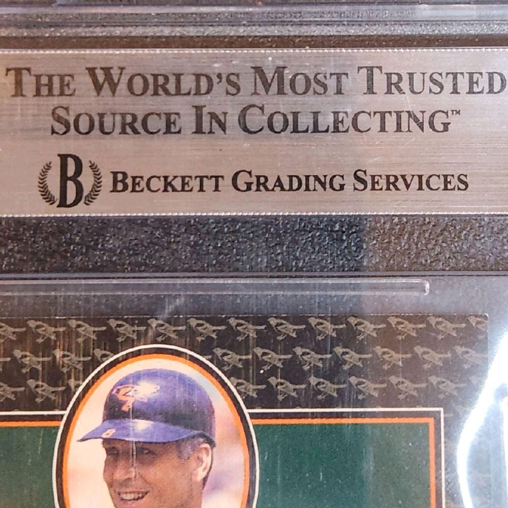 Cal Ripken Jr Baltimore Orioles Game-Worn Swatch "dated 9/9/2001," Retirement Season - 1996 Upper Deck Collector's Choice "Ripken Collection" #10 Mint Card, By Jersey Fusion