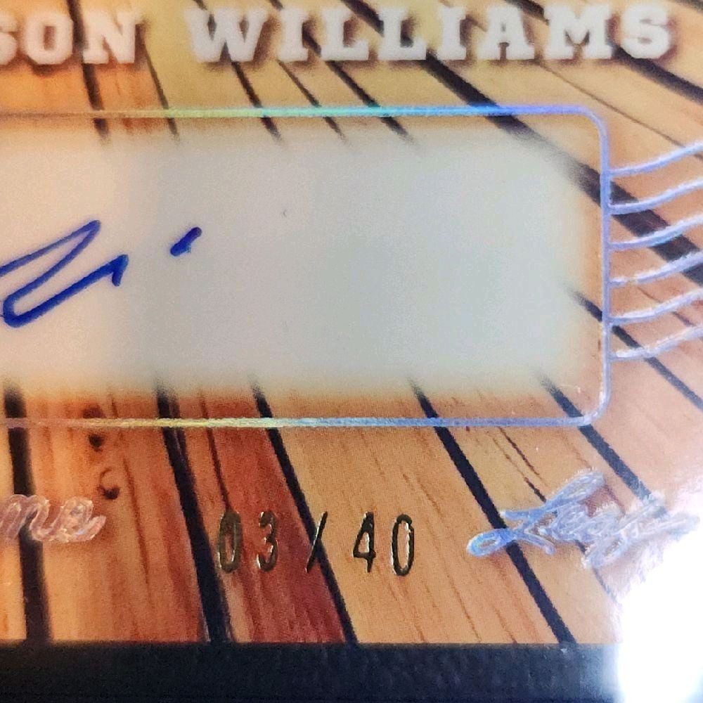 Jason Williams Autographed 2025 Leaf Glory Of The Game "Glory Days" 03/40 Trading Card