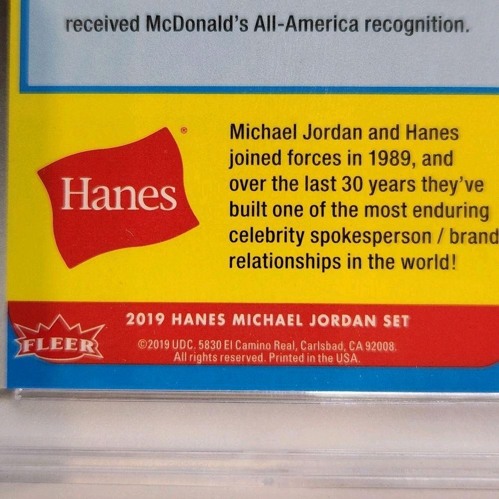 Michael Jordan (Rare Find!)- 2018-19 Fleer Hanes Michael Jordan 30th Anniversary #HA-1 All-Star Foil E1 Card